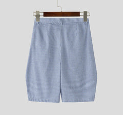 Summer Men Shorts Plaid Button Joggers Leisure Men Bottoms Streetwear 2025 Loose Oversize Fashion Casual Male Shorts voguable