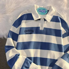 T Polo Shirts For Men Black Tops Oversize Male Clothes Big Size Embroidery Stripe Luxury Casual Full Sleeve High Brand Aesthetic voguable