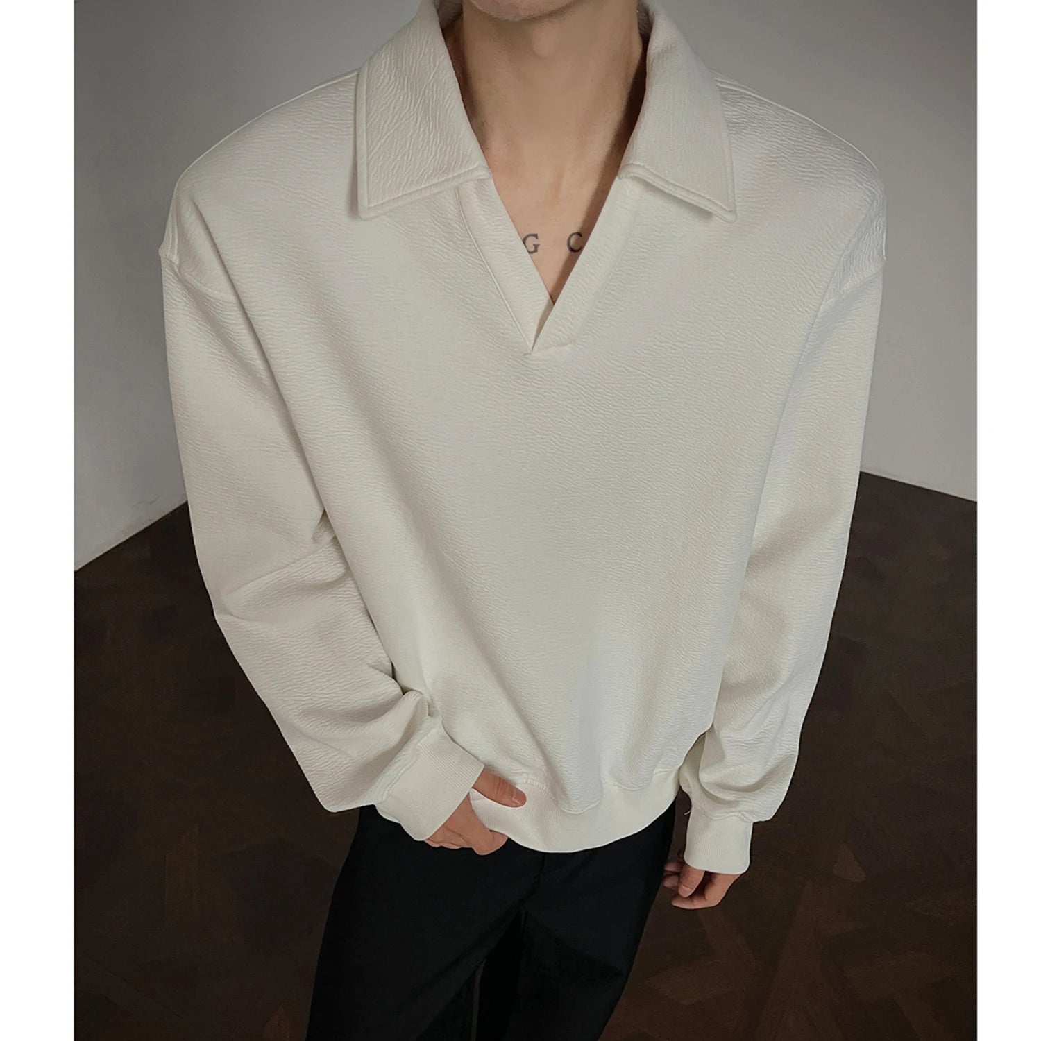 Long sleeve t Shirt men 2025 Arrival Men Polo Shirt Solid Color Casual Relaxed Fit Collar Tops Autumn Fall Fashion Mens Clothing voguable