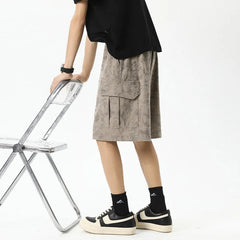 Summer Men Camo Cargo Shorts Elastic Waist Adjustable Outdoor Casual Large Pockets Military Tactical Breathable Fashion voguable