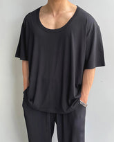 Voguable American Sle Hard Man U-Ne T-irt Muscle Men Elastic Loose oulder ort Sve Low Ne Ice Silk Modal Trendy Top voguable