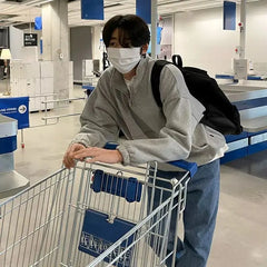 2024 Spring New Korean Fashion Stand Collar Sweatshirts for Men Loose Casual Solid Color Long Sleeve Pullover Hoodies for Men voguable