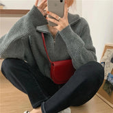 Voguable Casual Knitted Cardigan Sweaters Women Autumn Vintage Zip-up Solid Loose Long Sleeve Tops Knitwear Chic Kpop voguable