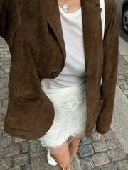 Fashion Brown Lapel With Pocket Jacket Woman Casual Single Breasted Long Sleeve Coat 2024 Lady Autumn Warm High Street Outwear voguable
