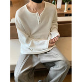 Autumn Long Sleeved T-shirt Men Fashion White Casual T Shirt Men Oversized Streetwear Korean Loose Pullover T Shirt Mens Top voguable