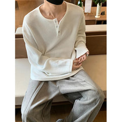 Autumn Long Sleeved T-shirt Men Fashion White Casual T Shirt Men Oversized Streetwear Korean Loose Pullover T Shirt Mens Top voguable