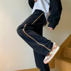 Mens Jeans Pants Classic Fashion Straight Sweatpants Blue Stretch Denim Trousers gotmes-shop