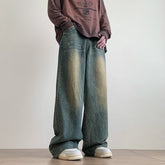 Vintage Blue Jeans Pants Men Wide-leg Denim Trousers Male Oversize Streetwear Fashion Casual Baggy Straight Jeans