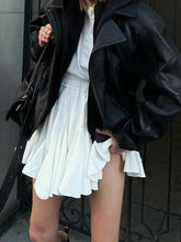 Voguable Summer White Women's Mini Skirt A-line High Waist Sexy Cute Ruffle Vintage Tennis Skirt Elastic Waist Tutu Short Skirts Women voguable