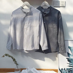 Stylish Striped Long Sleeve Men's Shirt Korean Trendy Loose-fit Lining Summer Sun Protection Clothes Hong Kong Style Jacket voguable