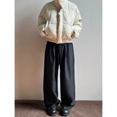 Grey Black Suit Pants Men Fashion Society Mens Dress Pants Korean Loose Casual Wide Leg Pants Mens Office Formal Trousers M-3XL voguable