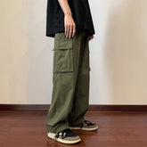 Voguable Big Pockets Casual Cargo Pants Men's Vintage Hip-hop Pants Fashion Loose Straight Wide Leg Pants Men Streetwear Trousers Male voguable