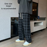 Men Checkered Casual Pants Loose Straight Corduroy Pants Sweatpants Man Fashion Streetwear Spring New Hip Hop Trousers voguable
