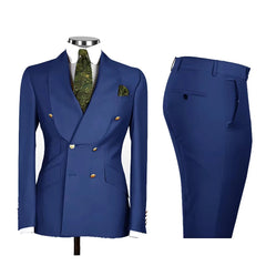 Voguable Men's Double Breasted Tuxedo Suit Shawl Lapel Slim Fit 2 Piece Blazer & Pants Formal Business Luxury Suits Casual Wedding Groom voguable