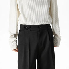 Grey Black Suit Pants Men Fashion Society Mens Dress Pants Korean Loose Casual Wide Leg Pants Mens Office Formal Trousers M-3XL voguable