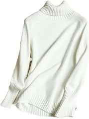 Women Turtleneck Knitted Sweaters Long Sleeve Roll-neck Pullover Plain Jumper Ladies Autumn Winter Layered Basic Outfit voguable