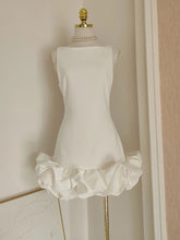 Spring French Style Splicing Halter Dress Woman Backless Slash Neck Solid Sleeveless Short Dresses Wave Cut voguable