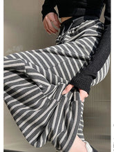 Voguable Y2K Wide Leg Pants Women Retro Striped Knitted Drawstring Slimming Floor Pants Autumn Casual voguable