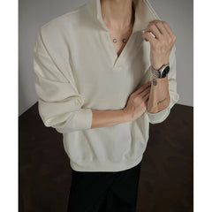 Long sleeve t Shirt men 2025 Arrival Men Polo Shirt Solid Color Casual Relaxed Fit Collar Tops Autumn Fall Fashion Mens Clothing voguable