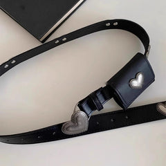 Y2k Aesthetic Belt Bags for Women Vintage Fashion Heart Patchwork Casual Handbags All Match Mini Streetwear Trendy Waist Packs voguable