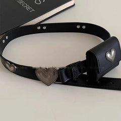 Y2k Aesthetic Belt Bags for Women Vintage Fashion Heart Patchwork Casual Handbags All Match Mini Streetwear Trendy Waist Packs voguable