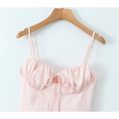 YENKYE Pink Mini Princess Dress Sexy Sleeveless Corset Style Pretty Girl Mini Party Dresses Summer Women Birthday Robe voguable