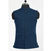 Men's Vest Brown Herringbone Wool Tweed Stand Collar Single Breasted Vintage Steampunk Waistcoat for Men Casual Wedding Vest voguable