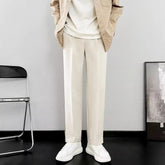 Black Suit Pants Men Slim fit Fashion Society Mens Dress Pants Korean Solid Color Straight Trousers Mens Office Formal Pants voguable