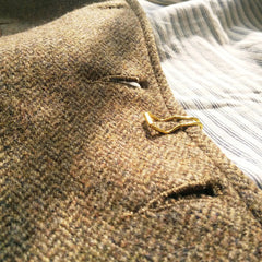 Autumn Winter Men's British Waistcoat Retro Herringbone Slim Tweed Suit Vest Heavy Button Jacket Men Aesthetic Sleeveless Coat voguable