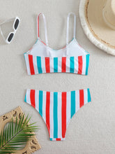 Voguable High Waist Bikini Women Strappy Swimsuit Sexy Striped Swimwear Female Bathers Bathing Swimming Swim Suit Summer Beachwear voguable