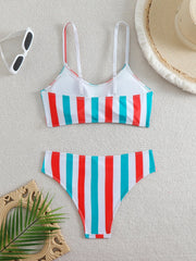 Voguable High Waist Bikini Women Strappy Swimsuit Sexy Striped Swimwear Female Bathers Bathing Swimming Swim Suit Summer Beachwear voguable