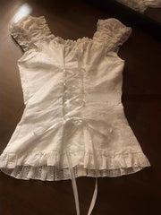 Voguable Japanese Sweet Kawaii Print 2 Piece Set Women Patchwork Lace Cute Skirt Suit Female White Bow Tops + Plaid Mini Skirt Sets 2024 voguable