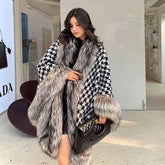 Winter Women's Cold Coat Faux Fur Coat Women's Elegant Thickened Luxury Designer Temperament Plush Jacket Shawl Fur Cape voguable