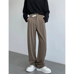 Brown Black Suit Pants Men Fashion Social Mens Dress Pants Korean Loose Business Casual Pants Mens Office Formal Trousers M-3XL voguable