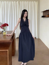 Lace Pathwork Sleeveless Long Modest Dress Summer 2025 Party Evening Dress 2025 V Neck Tunics A Line Midi Dress Clothes voguable