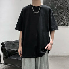 Men Oversized Graphic Solid T Shirts Colorfuls 100% Cotton Mens White Classical Tee Male Short Sleeve O-Neck Tops gotmes-shop