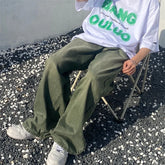 Voguable Green Jeans Baggy Distressed Vintage Denim Trousers Male Wide Leg Pants Men Streetwear Retro Oversize Casual Hip Hop voguable