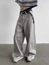 Voguable Autumn Grey Flowy Baggy Wide Leg Pants for Mens Floor Length Fashion Clothing Loose Casual Dark Brown Trousers voguable