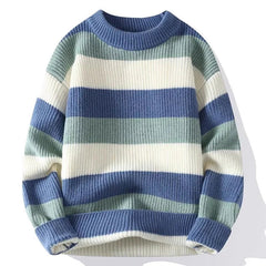 Voguable Striped Casual Knitted Sweater High Street Fashion Long Sleeved Knitted Sweater Men's Autumn/Winter Warm Y2k Knitted Tops voguable