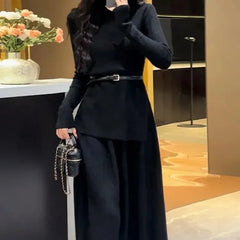 Women's Crochet Dresses New In High Quality Luxury Autumn and Winter Female Knit Dress Loose On Sales Long Sleeve Korean Fashion voguable