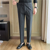 Men Suit Pants Trousers 2024 Spring Elastic Waist Solid Slim Fit Dress Pants Office Business Casual High Quality Men's Clothing voguable