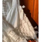 Yi Lin Hua Brand Discounted Vintage White Lace Flare Sleeve Shirt Women's Niche Unique Top Beautiful Clothing voguable