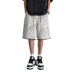 Lightweight Striped Casual Shorts Men Elastic Waistband Drawstring Summer NEW Beach Comfort Stretch Outdoor Sports Activewear voguable