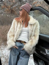 Elegant Faux Fox Fur Coats Women Y2K Winter Thick Warm Casual Plush Jackets Y2K Streetwear All Match Faux Fur Outerwear New voguable