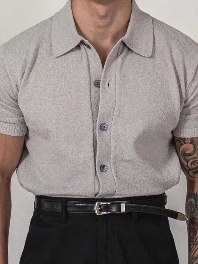 Voguable American Style Hard Man Silk Cotton Ice Silk Knitted Short Sleeve Shirt Breathable Muscle Men Slim Fit Summer T-Shirt voguable