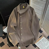Voguable Men's Clothing Trendy Unisex Shirts New Loose Tops Irregular Long-sleeved Coat Shirts voguable