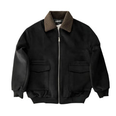 Vintage Winter Thick Lapel Cotton Jacket Men Korean Fashion Lambswool Fleece Bomber Jacket Loose Short Coat Mens Jacket voguable