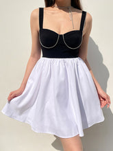 Black Diamonds Patchwork A-Line Strap Dress mysite