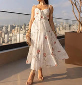 Voguable Summer New Women's Fashion Casual Solid Color Sleeveless Strapless Strapless Dress with Bareback Strap voguable