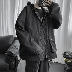 Fall Winter Thickened Work Jacket Korean Style Trendy Hooded Jacket Men 2025 New Versatile Loose Fashion Top Aesthetic Urban voguable